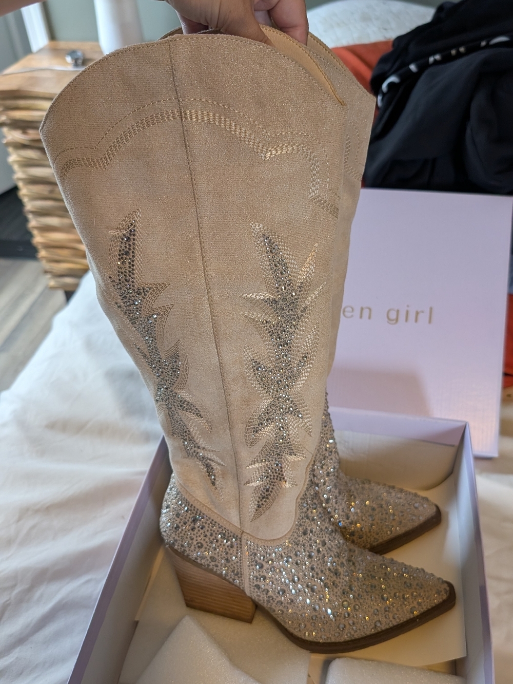 Madden Girl Apple Western Rhinestone Boots